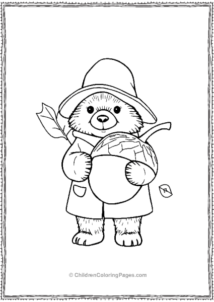 Paddington With A Giant Acorn Free PDF Printable