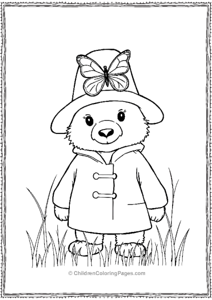 Paddington With Butterfly On Its Hat Free PDF Printable