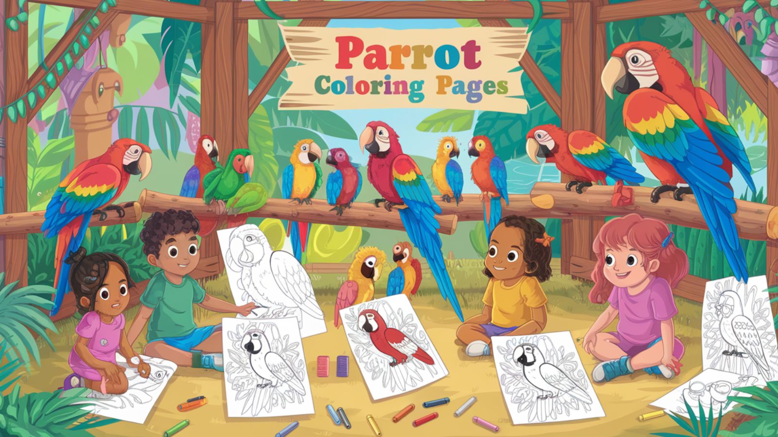 Parrot Coloring Pages 🦜 – Free Printable PDFs For Children