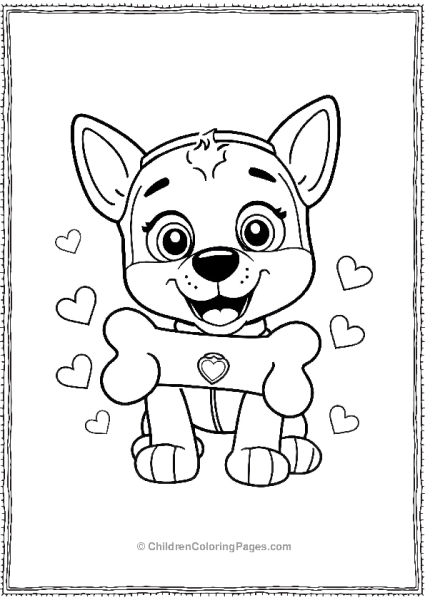 Paw Patrol Cartoon Chase With A Bone Free PDF Printable