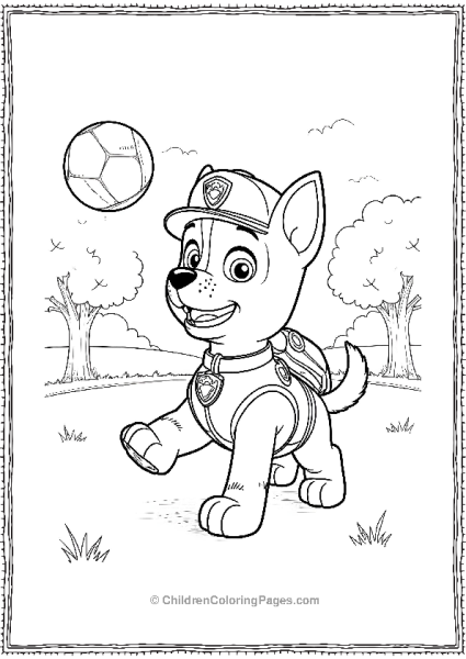 Paw Patrol Chase Catching A Ball Free PDF Printable