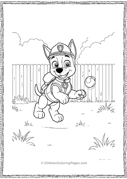 Paw Patrol Chase Playing Fetch Free PDF Printable