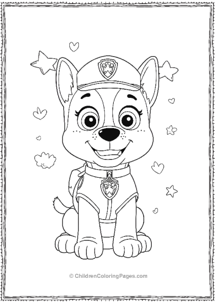 Paw Patrol Chase With Hearts And Stars Free PDF Printable