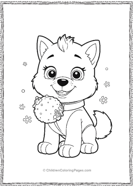 Paw Patrol Everest Holding A Snow Ball Free PDF Printable