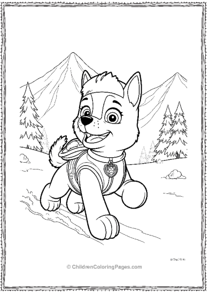 Paw Patrol Everest Running In Snow Free PDF Printable