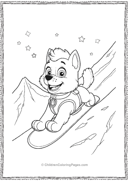 Paw Patrol Everest Sliding Down A Snowy Mountain Free PDF Printable