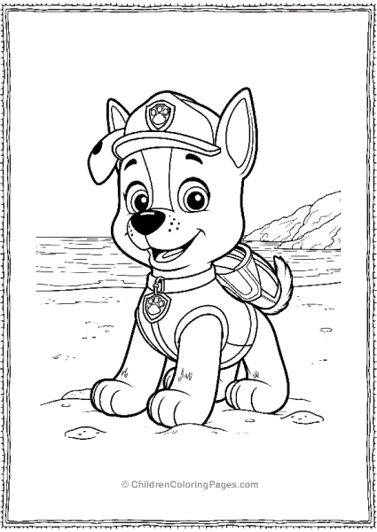 Paw Patrol Marshall Playing In The Sand Free PDF Printable