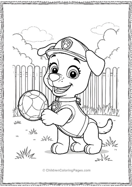 Paw Patrol Marshall Playing With A Ball Free PDF Printable