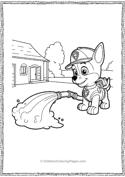 Paw Patrol Marshall Spraying Water With Hose Free PDF Printable