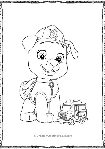 Paw Patrol Marshall With A Small Fire Truck Free PDF Printable