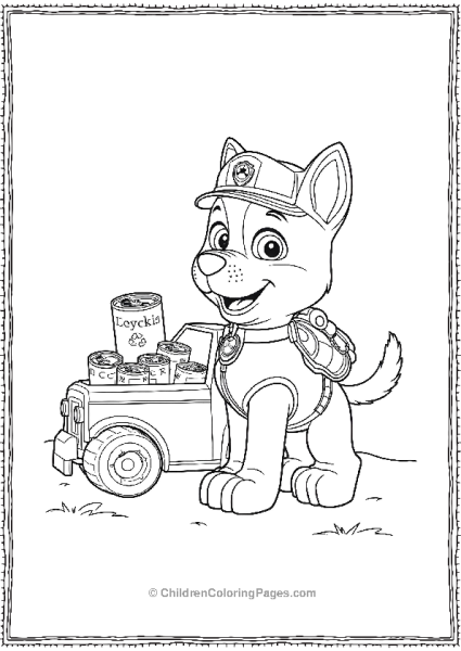 Paw Patrol Rocky Collecting Cans With A Dump Truck Free PDF Printable