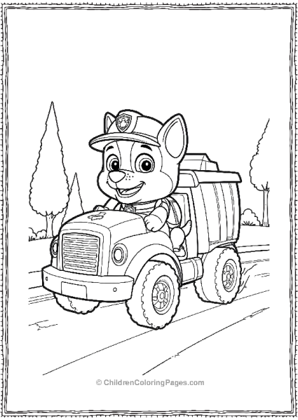 Paw Patrol Rocky Driving His Recycle Truck Free PDF Printable