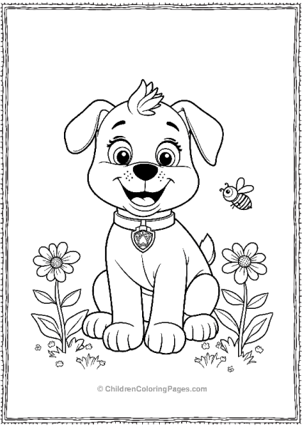 Paw Patrol Rocky Plating Flowers Free PDF Printable