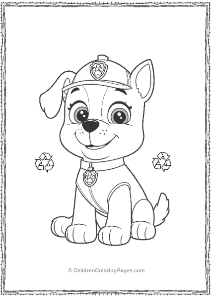 Paw Patrol Rocky With Recycle Logo Free PDF Printable