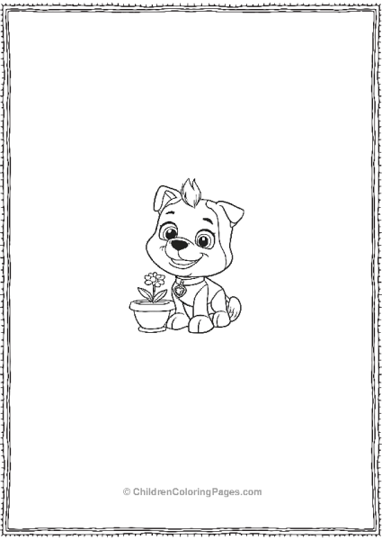 Paw Patrol Rocky With Small Flowers Free PDF Printable