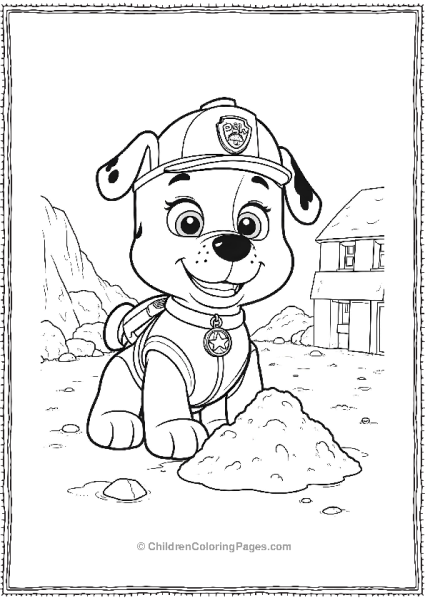 Paw Patrol Rubble Digging In Sand Free PDF Printable