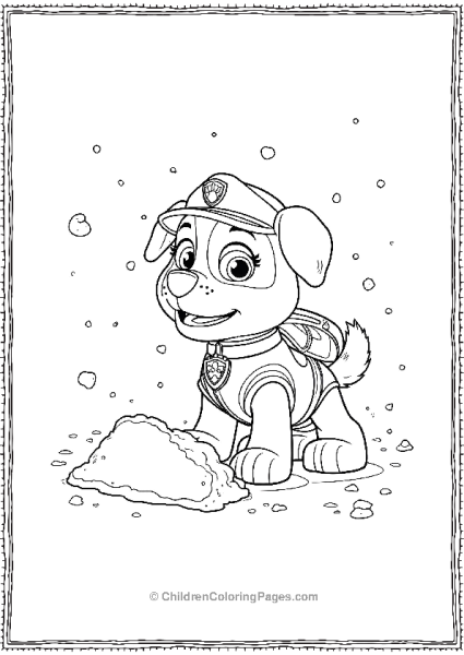 Paw Patrol Rubble Digging Through Snow Free PDF Printable