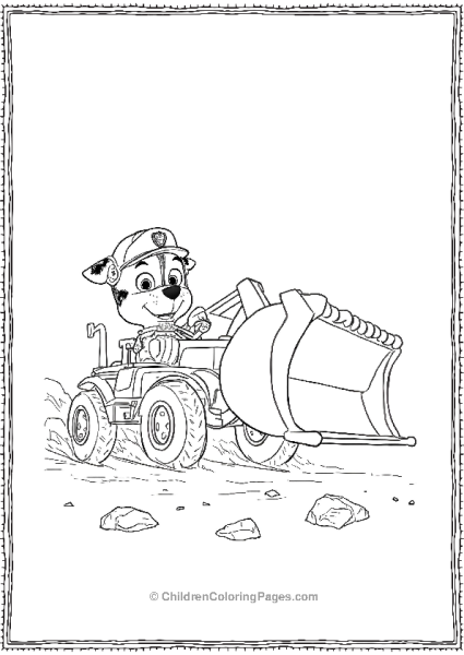 Paw Patrol Rubble Driving A Bulldozer Free PDF Printable