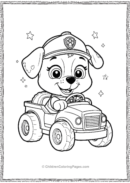 Paw Patrol Rubble Driving A Toy Car Free PDF Printable