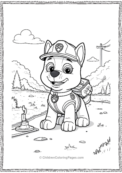 Paw Patrol Rubble Fixing A Damaged Road Free PDF Printable