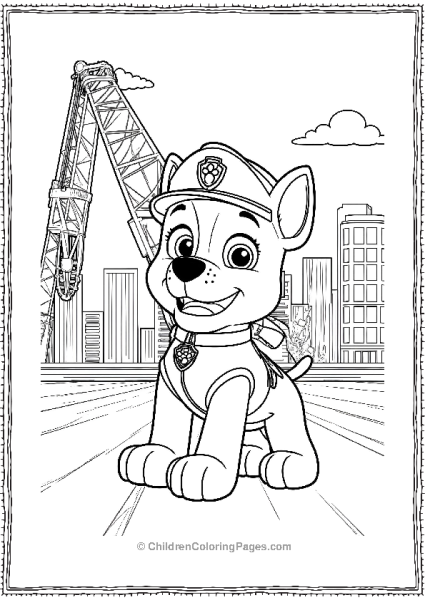 Paw Patrol Rubble Operating A Crane Free PDF Printable