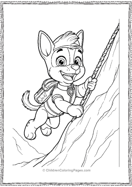 Paw Patrol Ryder Climbing A Moutain With Rope Free PDF Printable