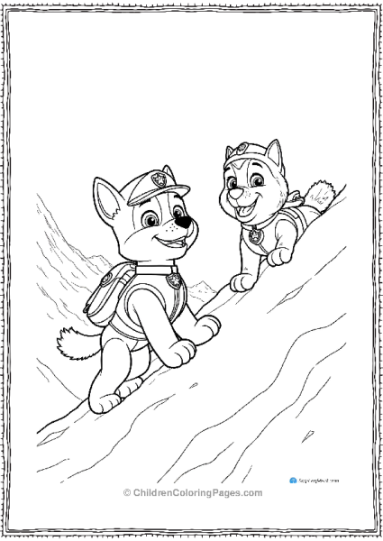 Paw Patrol Ryder Climbing A Snow Mountaiin Free PDF Printable