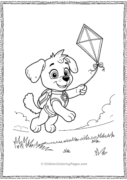 Paw Patrol Skye Flying A Kite On Windy Day Free PDF Printable