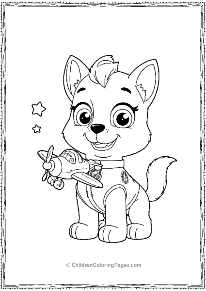 Paw Patrol Skye Holding A Tine Airplane Free PDF Printable