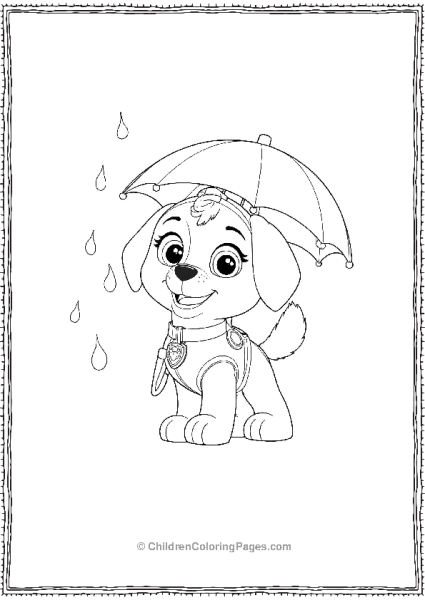 Paw Patrol Skye Holding An Umberella Free PDF Printable