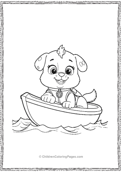 Paw Patrol Zuma Floating In A Boat Free PDF Printable