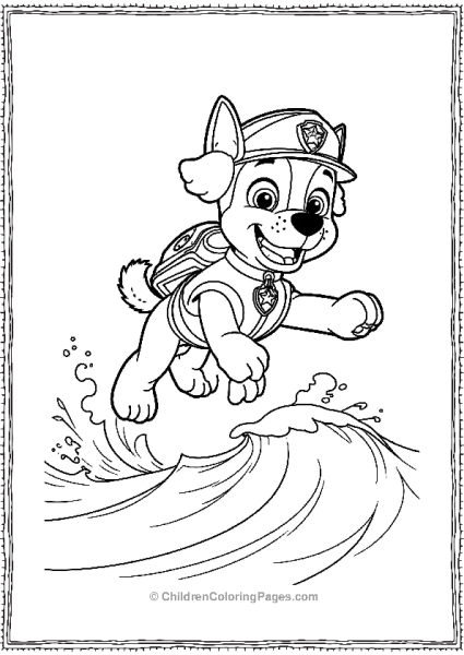 Paw Patrol Zuma Jumping Over Waves Free PDF Printable