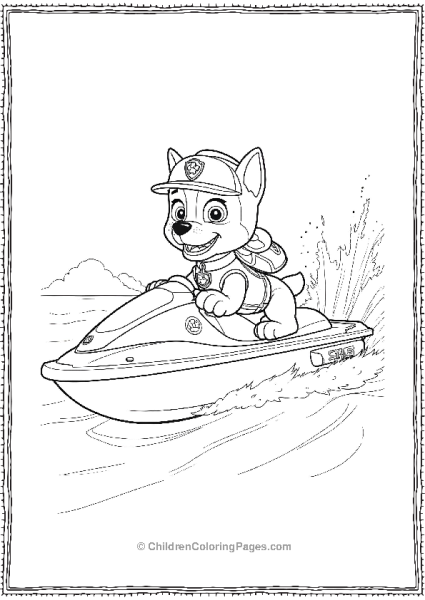 Paw Patrol Zuma Riding A Jet Ski Free PDF Printable