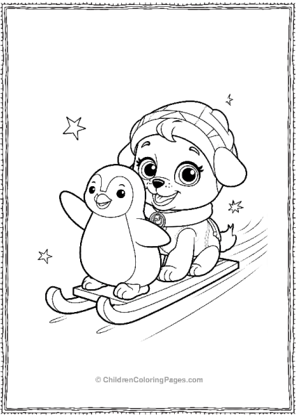 Paw Patrols Everest Sledding With A Penguin Free PDF Printable