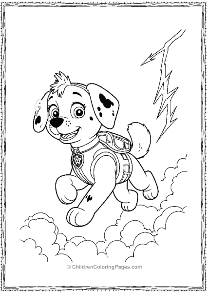 Paw Patrols Skye Flying Through A Thunder Free PDF Printable