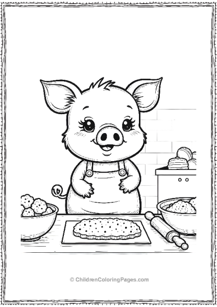 Pig Baking Cookies Free PDF Printable