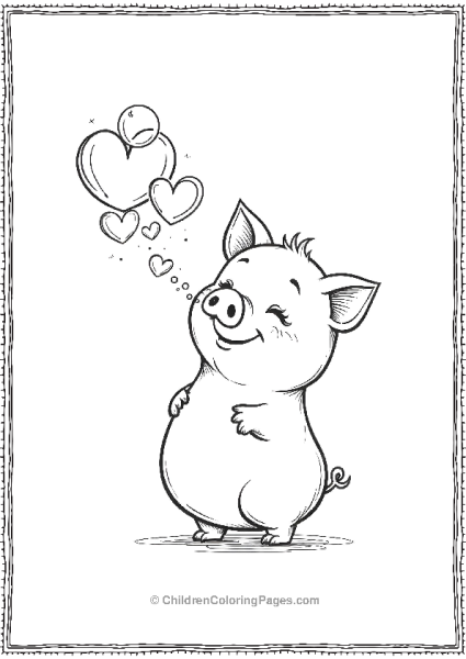 Pig Blowing Bubbles Free PDF Printable