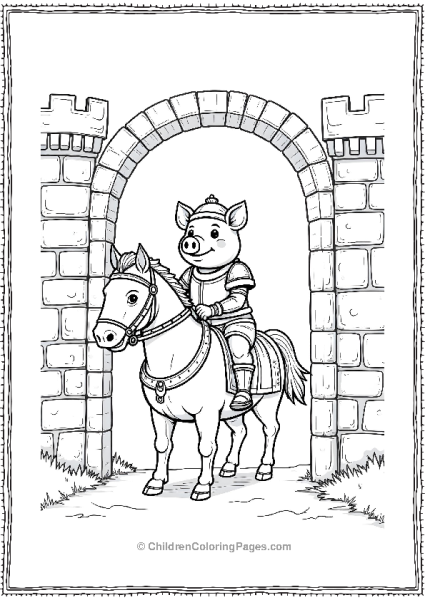 Pig Dressed As A Knight Free PDF Printable