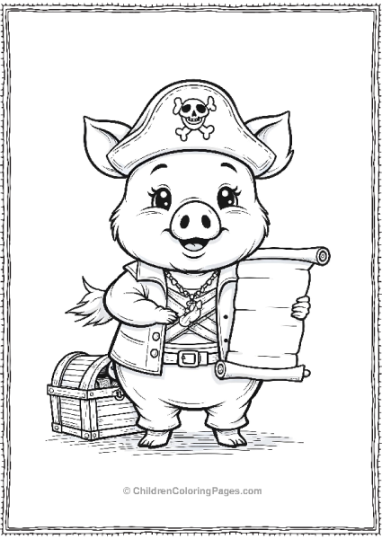 Pig Dressed As A Pirate Free PDF Printable