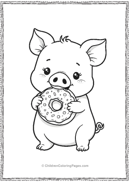 Pig Eating A Donut Free PDF Printable