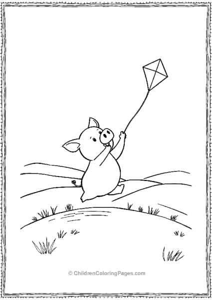 Pig Flying A Kite Free PDF Printable