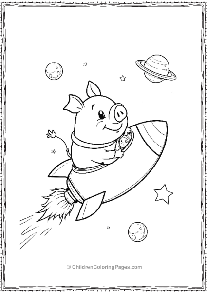 Pig Flying In A Rocket Free PDF Printable