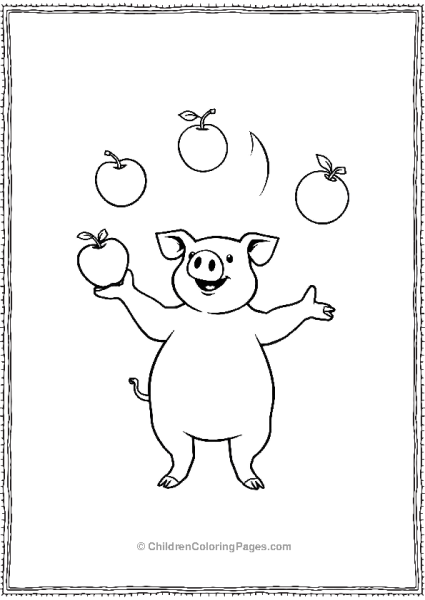 Pig Juggling Fruits Free PDF Printable