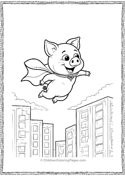 Pig Leaping From High Buildings Free PDF Printable