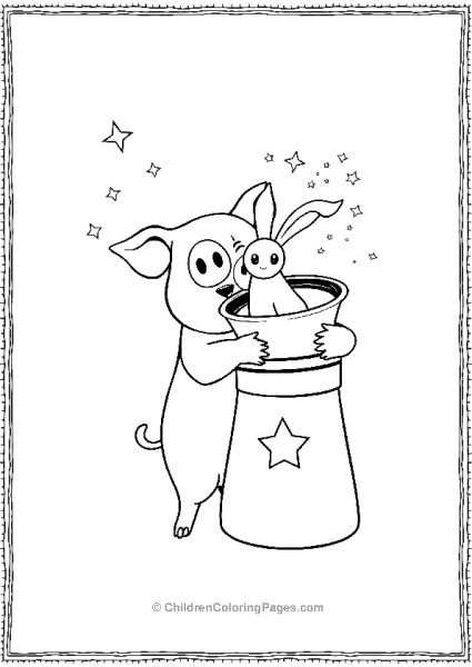 Pig Performing Magic Tricks Free PDF Printable