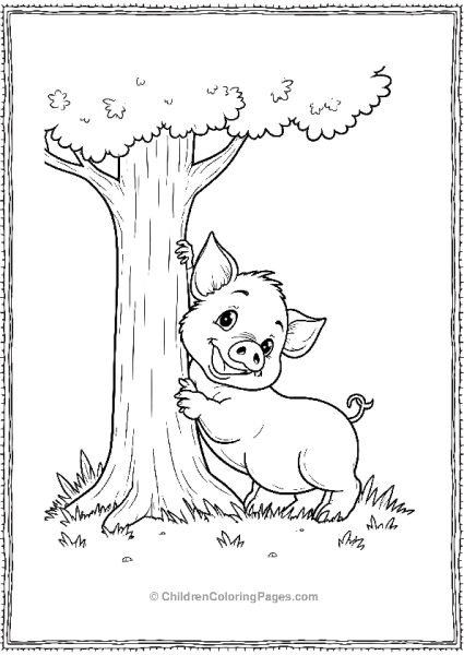 Pig Playing Hide And Seek Free PDF Printable