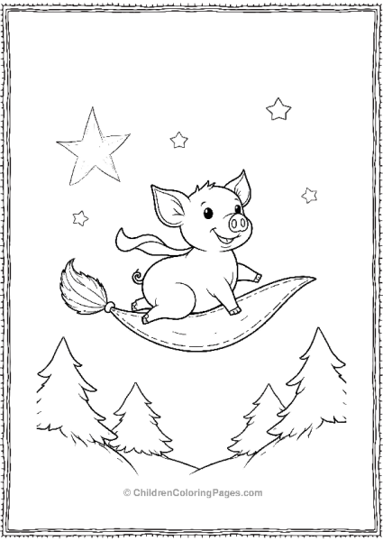 Pig Riding A Magic Carpet Free PDF Printable