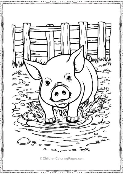 Pig Rolling In Mud Free PDF Printable