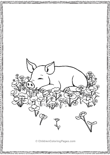 Pig Sleeping Free PDF Printable