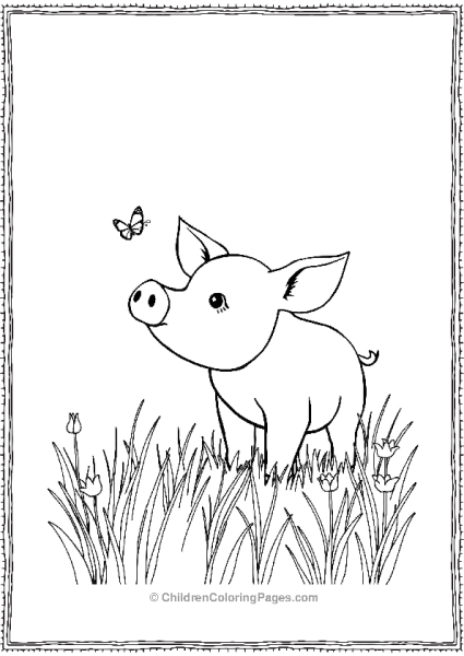 Pig Sniffing A Butterfly Free PDF Printable